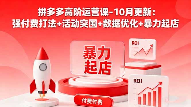 拼多多高阶运营课-10月更新：强付费打法+活动突围+数据优化+暴力起店-招财吧