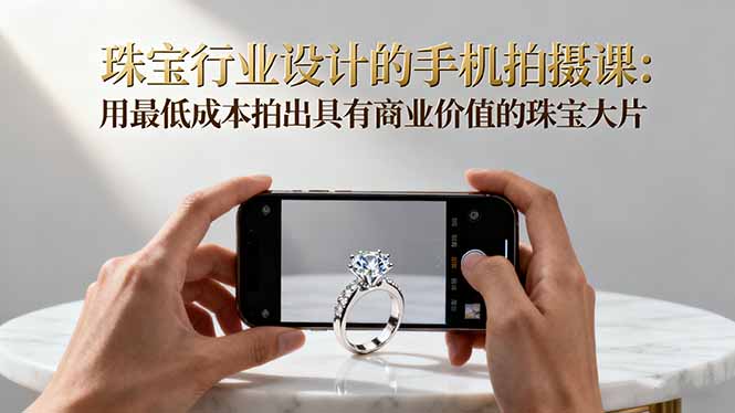 珠宝行业设计的手机拍摄课：用最低成本拍出具有商业价值的珠宝大片！-招财吧