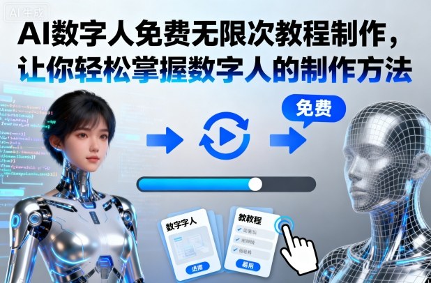 AI数字人免费无限次教程制作，让你轻松掌握数字人的制作方法-招财吧