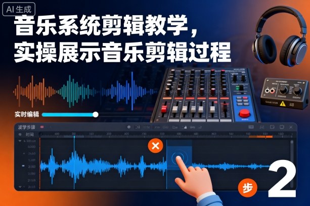 音乐系统剪辑教学，实操展示音乐剪辑过程-招财吧