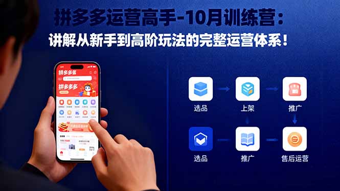 拼多多运营高手-10月训练营：讲解从新手到高阶玩法的完整运营体系！-招财吧
